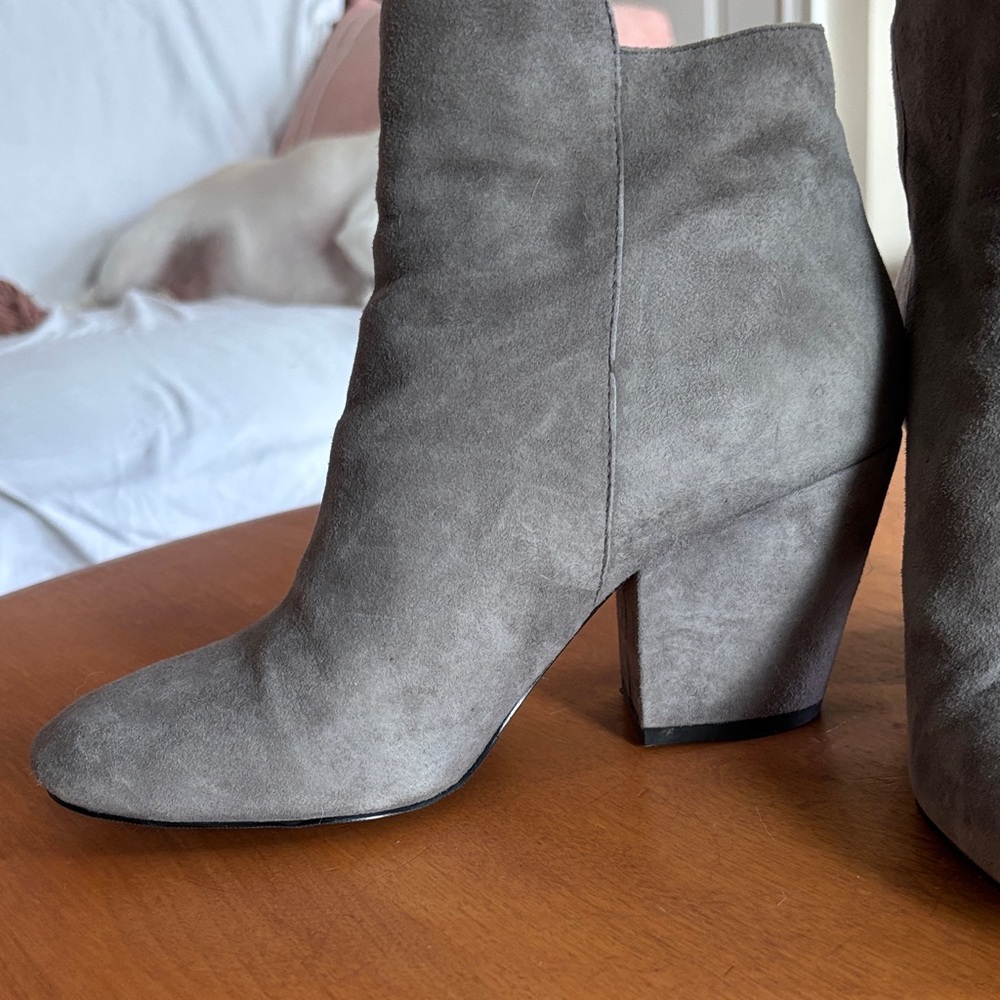1. State Charcoal Suede Ankle Booties